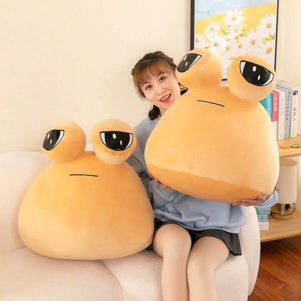 Christmas Decoration 22cm/8.66in My Pet Alien Plush Doll With Annoyed Expression And Ball, Pouplush Snail Pillow, Activity Gift Doll,Roblox,Alien,Plush