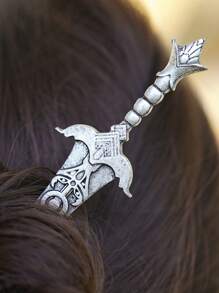 XJYHDY 1入組匕首造型髮夾，劍型髮夾，幻想髮飾，角色扮演珠寶，髮夾禮物 - 銀色 - 查看 2