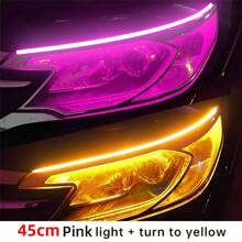 2PCS DRL Car Flexible LED Daytime Running Lights Turn Signal Lamp Headlight Waterproof 30cm 45cm 60cm White Red Yellow Blue