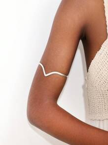 1pc Metal Geometric Hollow Line Pattern Open Circle Wall Mount Ring, Fashionable And Personalized - Silver - View 1