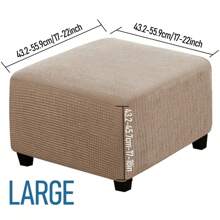 經典彈性正方形腳凳套，滑套式Grip聚酯彈性保護套帶彈性帶閉合，可機洗，家庭辦公室裝飾-1件 - 彩色 - 查看 13