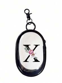 1pc-Black Portable Mini Transparent Zipper Storage Bag, Multifunctional Jewelry Storage Bag For Earphones, Charger Case, Keychain, Ring, Transparent Travel Accessories Bag, Transparent Storage Bag With Keychain, Convenient For Carrying Makeup Mirror, Earphones, Data And Charging Cables, Waterproof, Lightweight, Suitable For Girls, Students And Boys, Suitable For Storing Small Items, Data Cable Storage Bag, Bracelet Bag, Cosmetic Bag - Black - View 18