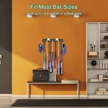 1pc Metal Baseball Bat Storage Rack, Baseball Softball Bats Organizer On Dugout Fence Home Garage,Wall-Mounted Baseball Racket Holder Display Rack.(Black) - Black - View 3