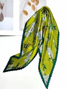 新款70cm正方形簡約印花圍巾，時尚女士帶有皺紋設計的圍巾。可用作頭巾，腰帶和腰帶，以及個人風格的匹配斗篷，頭帶，頭箍，是裝扮造型的理想選擇 - 彩色 - 查看 25