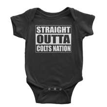 Baby Boy Straight Outta Colts Nation Football One-Piece Romper Bodysuit And T-Shirt - 紫色 - 查看 2