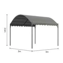 LIVINGANDHOME Living And Home Outdoor Metal Arched Pergola With Shade - Dark Grey - View 11