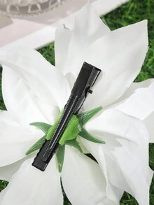 1 件夏威夷风格仿真花发夹，非常适合海滩度假、摄影和情人节服装配饰 - 彩色 - 查看 4