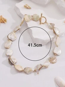 BOCAR 1 件夏日海滩度假天然不对称贝壳串珠项链
