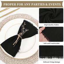 72 Pack Cloth Napkins 16"X16" Inch Cotton Linen Napkins Handmade Cloth Napkins With Fringe Washable Dinner Napkins Soft Rustic Decorative Napkins For Weddings Party Banquet Dinner Daily Use Multiple Colors,Weddings Graduation Season Outdoor Events Entertain Guests