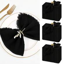72 Pack Cloth Napkins 16"X16" Inch Cotton Linen Napkins Handmade Cloth Napkins With Fringe Washable Dinner Napkins Soft Rustic Decorative Napkins For Weddings Party Banquet Dinner Daily Use Multiple Colors,Weddings Graduation Season Outdoor Events Entertain Guests