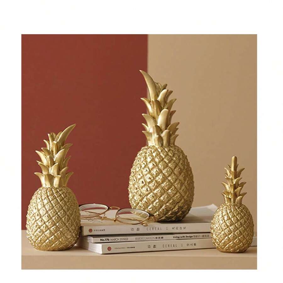 樹脂人造菠蘿，5.9英寸北歐人工水果雕像，家居配飾手工藝創意水果形狀桌面裝飾客廳裝飾派對展示