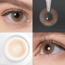 Un Par Lentes de Contacto con Color 14.2mm Desechables Anuales Pupilentes para Maquillaje de Ojos Belleza - avela - Ver 1