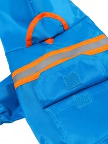 Reflective Strip Raincoat For Pets, Waterproof Clothes For Dogs And Cats To Wear Outdoors - Blue - View 6