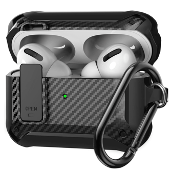 Compatible AirpodsPro 2nd/1st Generation Case Cover With Cleaner Kit, Military AirPod Pro 2 Case With Lock & Lanyard Cool Shockproof Protective Case For Airpod Pro Gen 2nd/1st(2023/2022/2019)