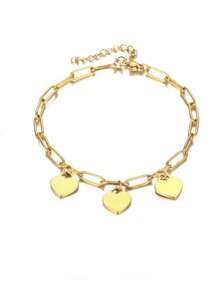 Pulsera con nombre personalizado con forma de corazón, pulsera con nombre grabado personalizado de acero inoxidable con 1-5 nombres de miembros de la familia, cadena cuadrada con colgante, joyería de fiesta, regalo de cumpleaños, aniversario, Navidad para ella, negro, plateado, dorado, elegante, colorido, vintage, simple, unisex, casual, lindo, personalizado, único, regalo ideal para él, regalo ideal para ella, novia, novio, papá, mamá, familia, amigos, para aniversarios, para cumpleaños, para graduación, para baile de graduación, para fiestas