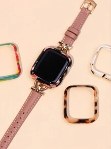 1pc Unisex Leopard Print Hollow Resin Luxury Protective Case, Compatible With Apple Watch 38/40/41/42/44/45/46mm, Compatible With Apple Watch Series SE/11/10/9/8/7/6/5/4/3/2/1, Smart Watch Protective Case Accessory - Multicolor (no Watch) - View 6