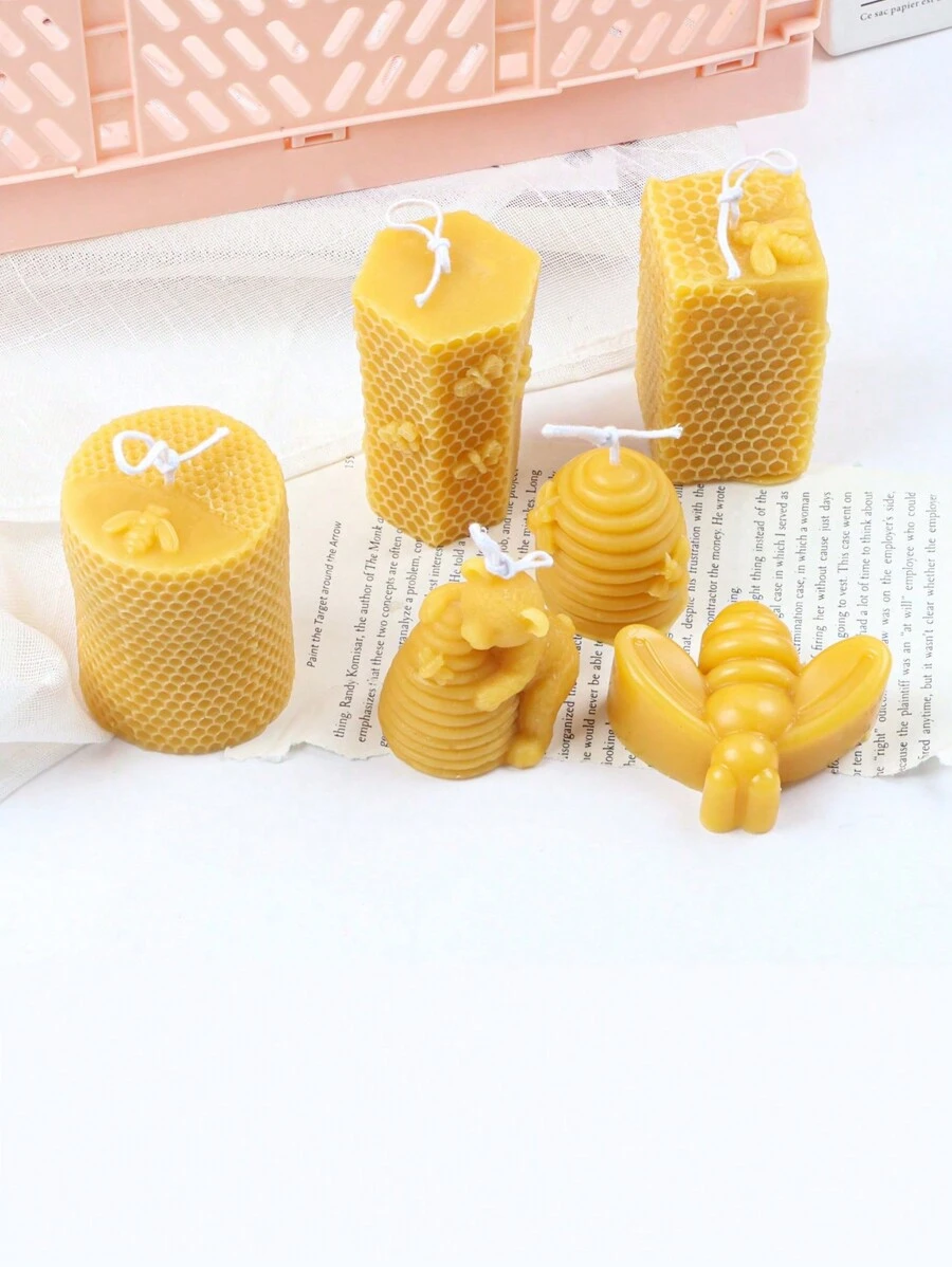 Khuôn nến silicon hình tổ ong 3D Khuôn nến hương liệu khuếch tán thạch cao Khuôn nến hương liệu xà phòng Khuôn nhựa sáp ong - trắng - Xem 1