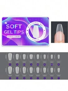 420Pcs/Box Matte Soft False Nails Full Transparent Almond Soak Off Gel Fake Nail Short T Shape Round Oval Capsule Tips Diy Press On Nails Nail Supplies Nails
