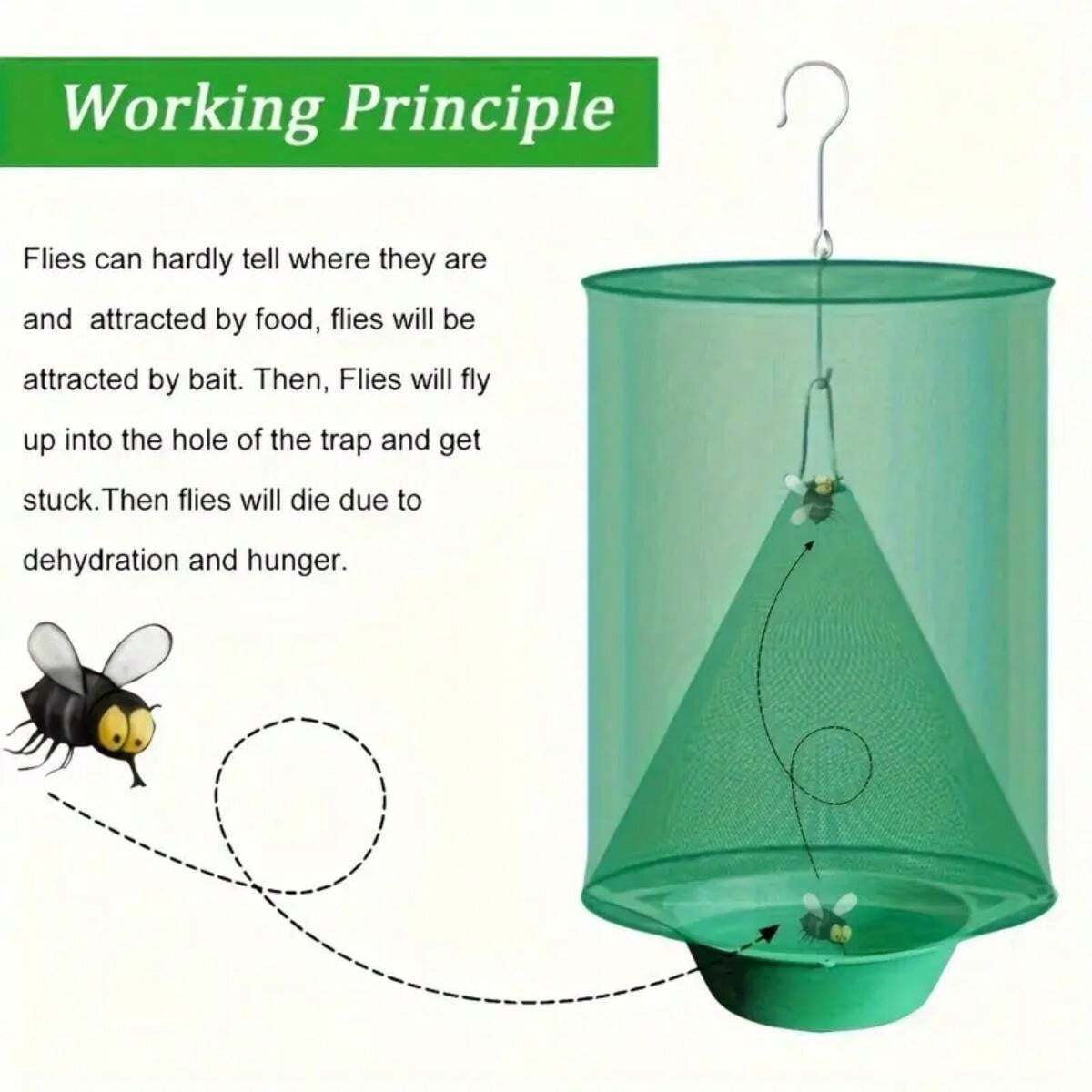 Horse Fly Trap Outdoor Hanging Ranch Cage Reusable Nylon Fly Catcher