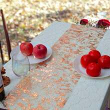 1 pieza Corredor de mesa brillante con malla metálica con purpurina para mesa de decoración de eventos, bodas, duchas nupciales, fiestas de cumpleaños