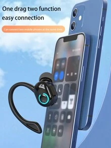 1 件全新黑色迷你蓝牙耳挂式无线耳机，单耳挂式入耳式商务耳机，运动防水，电池续航时间长，降噪，高清通话 - 白色 - 查看 5