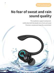 1 件全新黑色迷你蓝牙耳挂式无线耳机，单耳挂式入耳式商务耳机，运动防水，电池续航时间长，降噪，高清通话 - 白色 - 查看 7