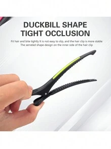 6pcs Set Seamless Hair Clips, Non-Slip Rubber Band Hair Claws, Plastic Styling Clips For Home Use - Multicolor - View 3