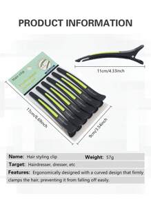 6pcs Set Seamless Hair Clips, Non-Slip Rubber Band Hair Claws, Plastic Styling Clips For Home Use - Multicolor - View 5