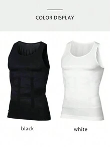 Men's 2 Pes Compression Shirt Slimming Body ShaperVest Gym Workout Tank Top Sleeveless AbdomenShapewear Gynecomastia Compression Shirts, TummyControl Undershirts-Change In Seconds - Multicolor - View 8