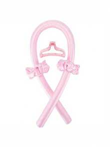 1入組未加熱捲髮棒頭配有夾子和捲髮器套裝，女性未加熱捲髮器髮飾護理工具配有夾子