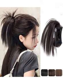 Hair Claw Wig One-Piece Curly Ponytail Hair Clip (The Hair Claw Is Made Of Plastic And May Have Slight Scratches And Wear, Which Is A Normal Phenomenon) - Multicolor (straight Hair) - View 11
