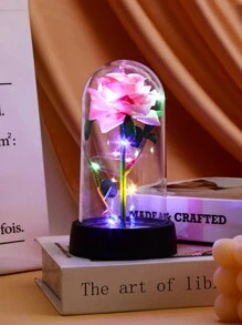 1个仿真玫瑰花布艺装饰夜灯，室内装饰，适用于客厅、卧室、床头柜，适合作为情人节、母亲节、生日礼物送给朋友、家人、爱人，也可作为圣诞节装饰或礼品。 - 紅色 - 查看 4