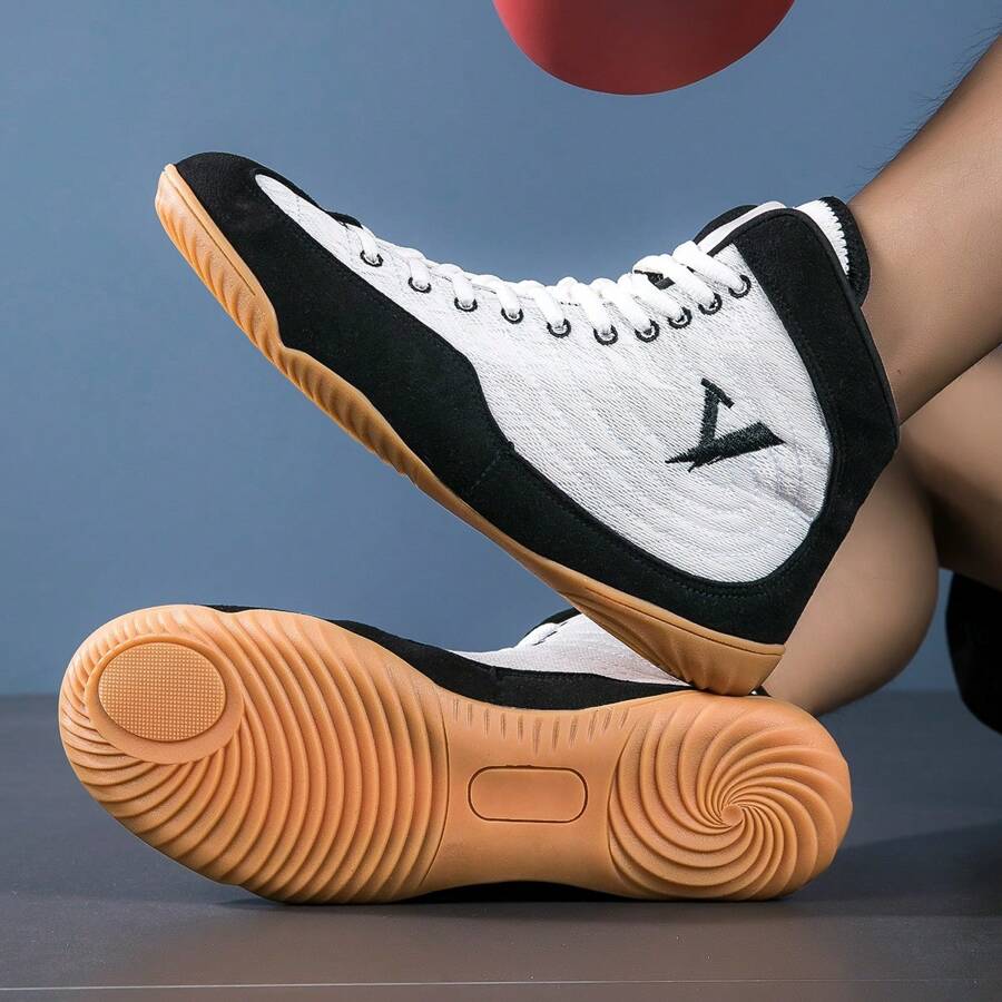 Men Professional Wrestling Shoes, Ankle High Combat Boxing Shoes