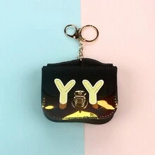 1PC Cute Mini Leather Small Bag Coin Purse Earphone Bag Storage Bag Aging Pendant Key Card Bag Key Bag - Multicolor - View 5