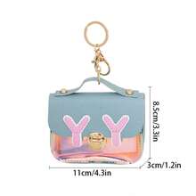 1PC Cute Mini Leather Small Bag Coin Purse Earphone Bag Storage Bag Aging Pendant Key Card Bag Key Bag - Multicolor - View 2