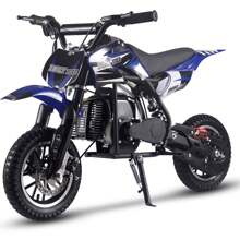 SAY YEAH Mini Kid Dirt Bike, Model 50CC 2-Stroke Gas Bike With Off-Rode Tire, Suspensions, Disc Brakes, Max Load 130Lbs, EPA Approved Brakes: Front & Rear Disc - Blue - View 1