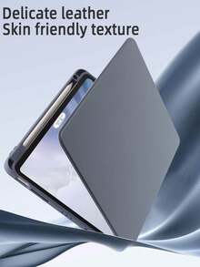 A 360° Rotating Acrylic Smokey Case With Magnetic Separation, Detachable Design And Inner Pen Slot Compatible With IPad 10.2/Air 4/5th/Pro 11-Inch (M4)-2024 Style. Compatible With Protection, Leisure, Classic, And Portable Use. Sleep/Wake Functionality - Lavender - View 6