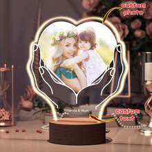 Đèn Cá Tính, Khung Ảnh Phát Sáng Tùy Chỉnh Quà Tặng Cho Mẹ, Mẹ, Vợ, Con Gái, Bạn Gái, Đèn Ngủ LED Độc Đáo Cho Ngày Của Mẹ, Sinh Nhật, Ngày Kỷ Niệm Và Giáng Sinh - Hình Trái Tim C - Xem 1