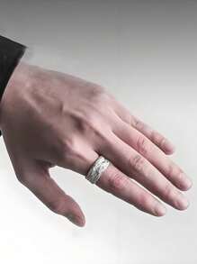 New Simple Fashion Personalized Retro Fault Ring Men And Women Creative Niche Street Party Dark Wind Hammer Ring Accessories