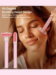 Cây Đũa Phép Trị Liệu Bằng Ánh Sáng Mặt, Liệu Pháp Ánh Sáng Đỏ Cho Mặt Và Cổ - Cây Đũa Phép Trẻ Hóa Da Mặt & Mắt Massage Dụng Cụ Chăm Sóc Da - Hoa hồng vàng - Xem 5