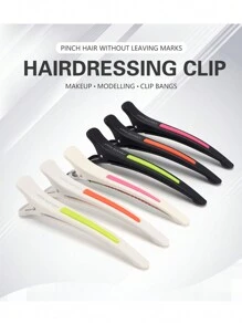 6pcs Set Seamless Hair Clips, Non-Slip Rubber Band Hair Claws, Plastic Styling Clips For Home Use - Multicolor - View 1
