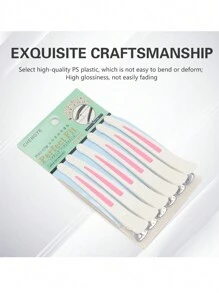 6pcs Set Seamless Hair Clips, Non-Slip Rubber Band Hair Claws, Plastic Styling Clips For Home Use - Multicolor - View 6