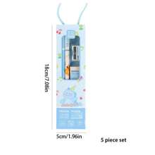 5 Pieces Pencil Gift Set, Creative Stationery Supplies For Back To School, Graduation, Birthday Gift, Includes: 2 Pencils, 1 Ruler, 1 Eraser, 1 Pencil Sharpener Back To School