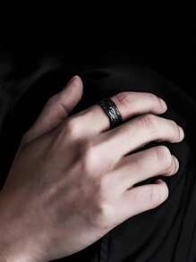 New Simple Fashion Personalized Retro Fault Ring Men And Women Creative Niche Street Party Dark Wind Hammer Ring Accessories