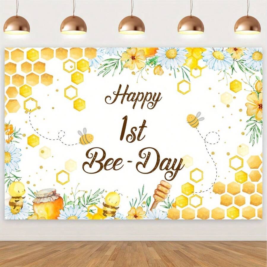 Bee-Themed Birthday Background,Christmas - Bee - View 1