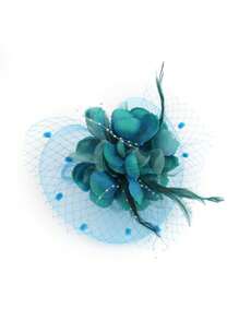 1pc Women Girls Fascinators Hat Tea Party Hair Clip Headband Vintage Headpiece Mesh Veil Retro Fashion Headwear, Hair Accessories, Gifts, Wedding - Multicolor - View 13