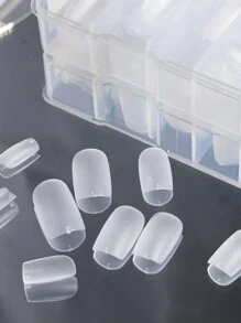 420Pcs/Box Matte Soft False Nails Full Transparent Almond Soak Off Gel Fake Nail Short T Shape Round Oval Capsule Tips Diy Press On Nails Nail Supplies Nails
