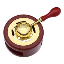 1set Wax Seal Warmer Kit, Wooden Wax Seal Furnace With Melting Spoon Seal Wax Melting Furnace Tool For Melting Wax Seal Beads Or Sealing Wax Sticks Back To School,Back To School,School Supplies