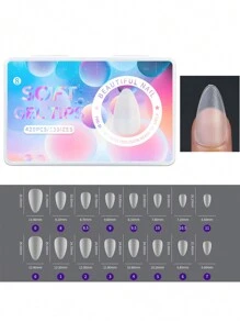 420Pcs/Box Matte Soft False Nails Full Transparent Almond Soak Off Gel Fake Nail Short T Shape Round Oval Capsule Tips Diy Press On Nails Nail Supplies Nails
