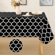 1入摩洛哥涂層餐桌布，配有法蘭絨底布，防水聚酯餐桌布，適用於室內外用餐、露營等 - 彩色 - 查看 23